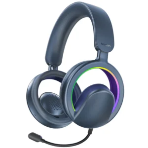 Promate Vovon High‑Fidelity Open‑Ear Wireless Over‑Ear Headphones with Detachable Mic - Blue